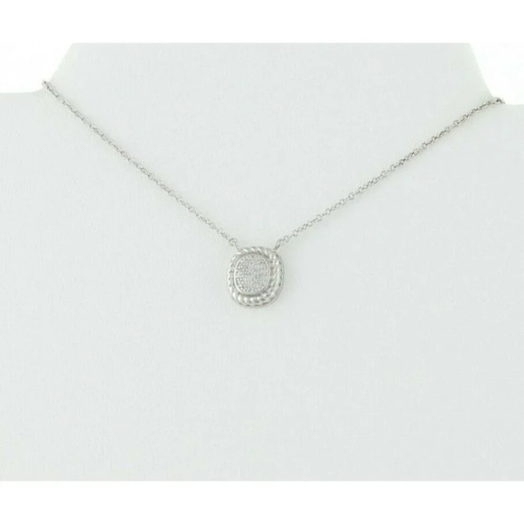 Sterling Silver CZ  Necklace 16 to 18 inch chain Adjustable - Picture 7 of 8